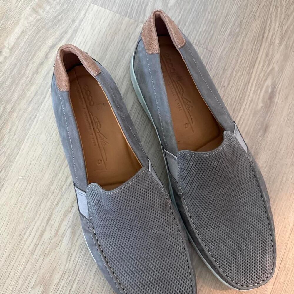 Ecco Men's Brown and Grey Loafers - Picture 2 of 4